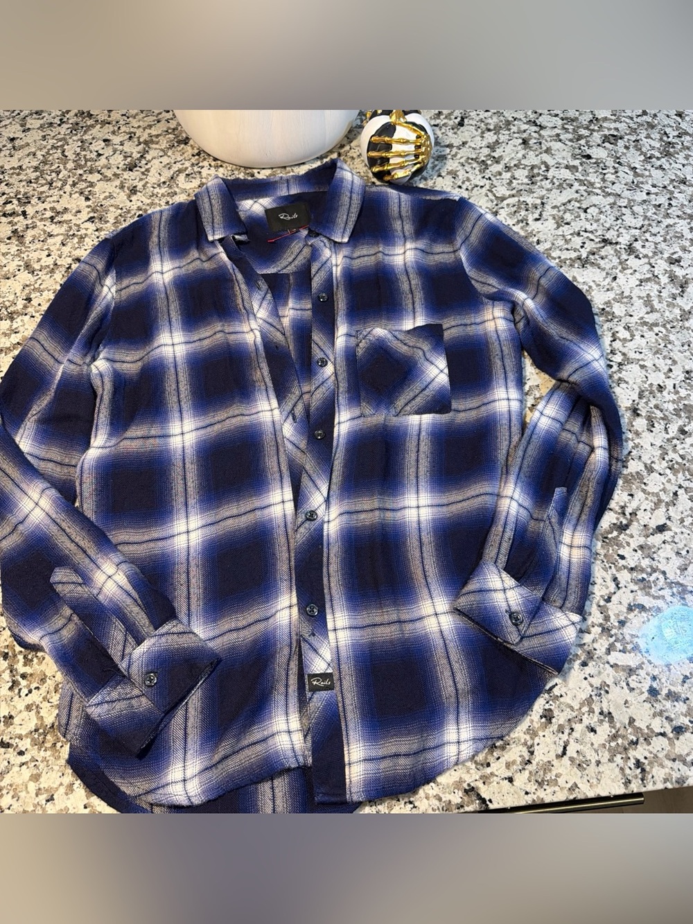 Rails womans Blue Plaid Button-Up Shirt